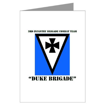 3IBCTDB - M01 - 02 - DUI - 3rd IBCT - Duke Brigade with Text Greeting Cards (Pk of 10)