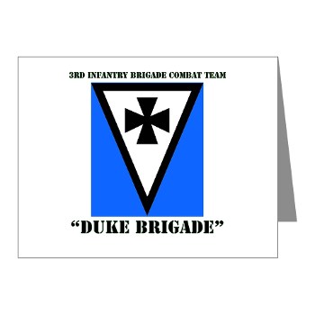 3IBCTDB - M01 - 02 - DUI - 3rd IBCT - Duke Brigade with Text Note Cards (Pk of 20)