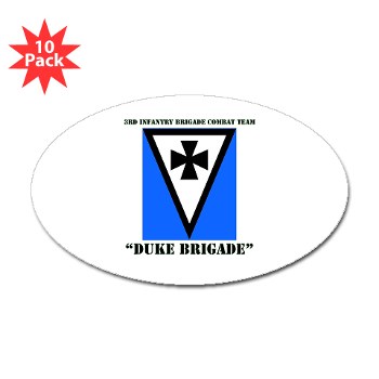 3IBCTDB - M01 - 01 - DUI - 3rd IBCT - Duke Brigade with Text Sticker (Oval 10 pk) - Click Image to Close