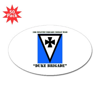 3IBCTDB - M01 - 01 - DUI - 3rd IBCT - Duke Brigade with Text Sticker (Oval 50 pk) - Click Image to Close