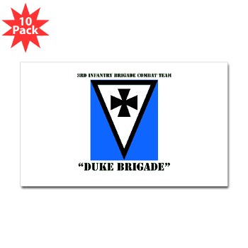 3IBCTDB - M01 - 01 - DUI - 3rd IBCT - Duke Brigade with Text Sticker (Rectangle 10 pk) - Click Image to Close