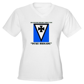 3IBCTDB - A01 - 04 - DUI - 3rd IBCT - Duke Brigade with Text Women's V-Neck T-Shirt - Click Image to Close