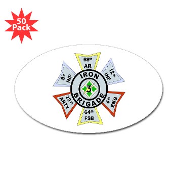 3IBCTS - M01 - 01 - DUI - 3rd Infantry Brigade Combat Team - Striker - Sticker (Oval 50 pk) - Click Image to Close
