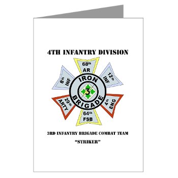 3IBCTS - M01 - 02 - DUI - 3rd Infantry Brigade Combat Team - Striker with Text - Greeting Cards (Pk of 10) - Click Image to Close