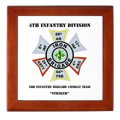 3IBCTS - M01 - 03 - DUI - 3rd Infantry Brigade Combat Team - Striker with Text - Keepsake Box