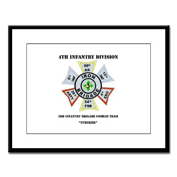 3IBCTS - M01 - 02 - DUI - 3rd Infantry Brigade Combat Team - Striker with Text - Large Framed Print