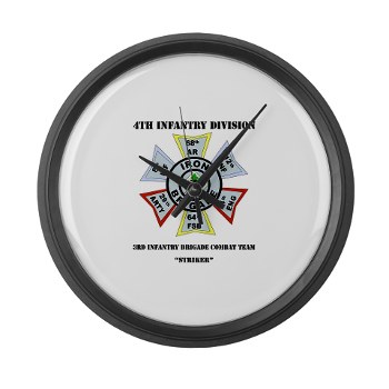 3IBCTS - M01 - 03 - DUI - 3rd Infantry Brigade Combat Team - Striker with Text - Large Wall Clock