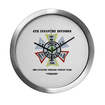 3IBCTS - M01 - 03 - DUI - 3rd Infantry Brigade Combat Team - Striker with Text - Modern Wall Clock - Click Image to Close