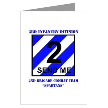 3ID2BCTS - M01 - 02 - DUI - 2nd BCT - Spartan with Text Greeting Cards (Pk of 10)