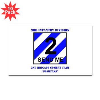 3ID2BCTS - M01 - 01 - DUI - 2nd BCT - Spartan with Text Sticker (Rectangle 10 pk)