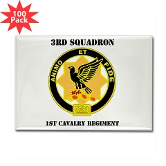 3ID3BCTS - M01 - 01 - DUI - 3rd Sqdrn - 1st Cavalry Regt with Text Rectangle Magnet (100 pack)