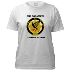 3ID3BCTS - A01 - 04 - DUI - 3rd Sqdrn - 1st Cavalry Regt with Text Women's T-Shirt