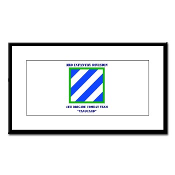 3ID4BCTV - M01 - 02 - DUI - 4th Brigade Combat Team "Vanguard" with Text - Small Framed Print