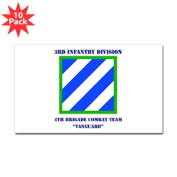 3ID4BCTV - M01 - 01 - DUI - 4th Brigade Combat Team "Vanguard" with Text - Sticker (Rectangle 10 pk)