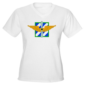 3IDCABF - A01 - 04 - DUI - Combat Aviation Brigade "Falcon" Women's V-Neck T-Shirt