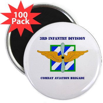 3IDCABF - M01 - 01 - DUI - Combat Aviation Brigade "Falcon" with Text 2.25" Magnet (100 pack)