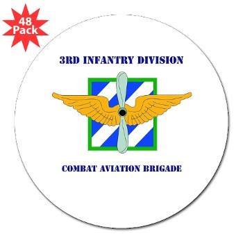 3IDCABF - M01 - 01 - DUI - Combat Aviation Brigade "Falcon" with Text 3" Lapel Sticker (48 pk)