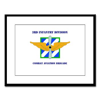 3IDCABF - M01 - 02 - DUI - Combat Aviation Brigade "Falcon" with Text Large Framed Print
