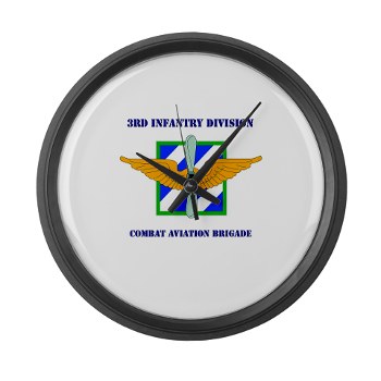 3IDCABF - M01 - 03 - DUI - Combat Aviation Brigade "Falcon" with Text Large Wall Clock