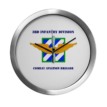 3IDCABF - M01 - 03 - DUI - Combat Aviation Brigade "Falcon" with Text Modern Wall Clock