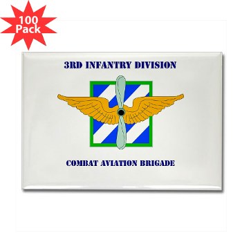 3IDCABF - M01 - 01 - DUI - Combat Aviation Brigade "Falcon" with Text Rectangle Magnet (100 pack)