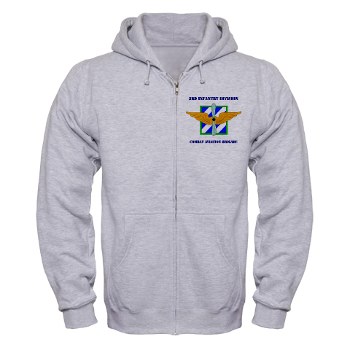 3IDCABF - A01 - 03 - DUI - Combat Aviation Brigade "Falcon" with Text Zip Hoodie
