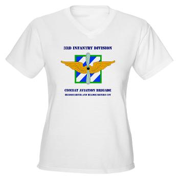 3IDCAFHHC - A01 - 04 - Headquarter and Headquarters Coy with Text Women's V-Neck T-Shirt