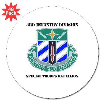 3DSTB - M01 - 01 - 3rd Division - Special Troops Bn with Text 3" Lapel Sticker (48 pk)