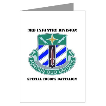 3DSTB - M01 - 02 - 3rd Division - Special Troops Bn with Text Greeting Cards (Pk of 20)