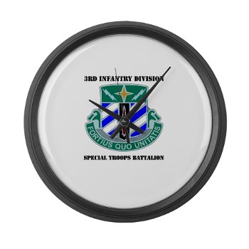 3DSTB - M01 - 03 - 3rd Division - Special Troops Bn with Text Large Wall Clock