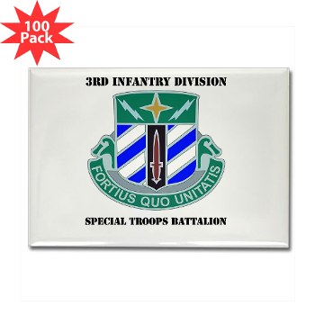 3DSTB - M01 - 01 - 3rd Division - Special Troops Bn with Text Rectangle Magnet (100 pack)