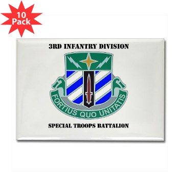 3DSTB - M01 - 01 - 3rd Division - Special Troops Bn with Text Rectangle Magnet (10 pack)