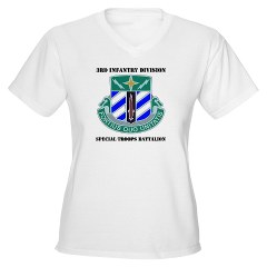 3DSTB - A01 - 04 - 3rd Division - Special Troops Bn with Text Women's V-Neck T-Shirt - Click Image to Close