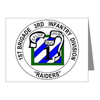 3IDIBCTR - M01 - 02 - 1st Brigade Combat Team - Raider Note Cards (Pk of 20)