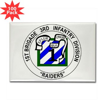 3IDIBCTR - M01 - 01 - 1st Brigade Combat Team - Raider Rectangle Magnet (100 pack) - Click Image to Close