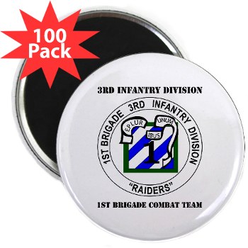3IDIBCTR - M01 - 01 - 1st Brigade Combat Team - Raider with Text 2.25" Magnet (100 pack)