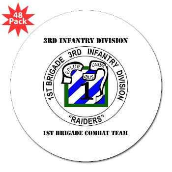 3IDIBCTR - M01 - 01 - 1st Brigade Combat Team - Raider with Text 3" Lapel Sticker (48 pk)