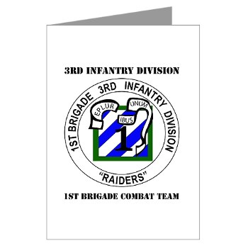 3IDIBCTR - M01 - 02 - 1st Brigade Combat Team - Raider with Text Greeting Cards (Pk of 10)