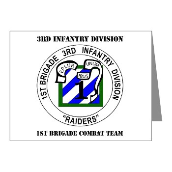 3IDIBCTR - M01 - 02 - 1st Brigade Combat Team - Raider with Text Note Cards (Pk of 20)