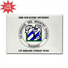 3IDIBCTR - M01 - 01 - 1st Brigade Combat Team - Raider with Text Rectangle Magnet (100 pack) - Click Image to Close