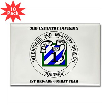 3IDIBCTR - M01 - 01 - 1st Brigade Combat Team - Raider with Text Rectangle Magnet (10 pack)