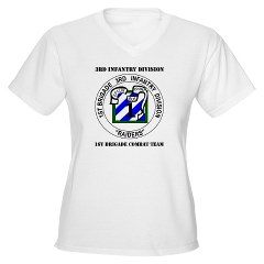 3IDIBCTR - A01 - 04 - 1st Brigade Combat Team - Raider with Text Women's V-Neck T-Shirt
