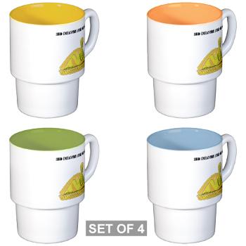 3Infantry - M01 - 03 - 3rd Infantry (The Old Guard) with Text - Stackable Mug Set (4 mugs)