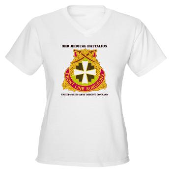3MC - A01 - 04 - SSI - 3rd Medical Command with Text - Women's V -Neck T-Shirt