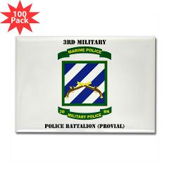 3MPBP - M01 - 01 - 3rd Military Police Bn(Provial) with Text - Rectangle Magnet (100 pack)