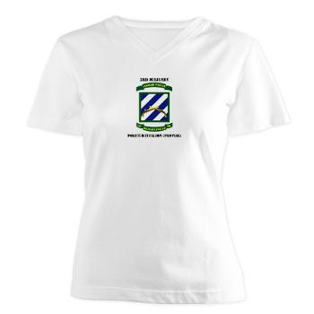3MPBP - A01 - 04 - 3rd Military Police Bn(Provial) with Text - Women's V-Neck T-Shirt