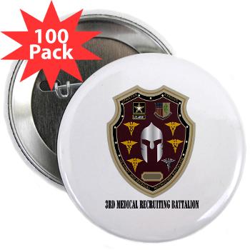 3MRB - M01 - 01 - DUI - 3rd Medical Recruiting Bn with Text 2.25" Button (100 pack) - Click Image to Close