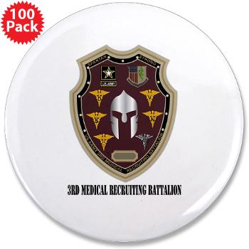 3MRB - M01 - 01 - DUI - 3rd Medical Recruiting Bn with Text 3.5" Button (100 pack)