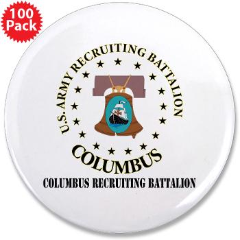 3RBCRBN - M01 - 01 - DUI - Columbus Recruiting Battalion with Text - 3.5" Button (100 pack) - Click Image to Close