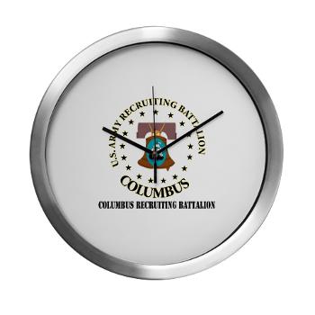 3RBCRBN - M01 - 03 - DUI - Columbus Recruiting Battalion with Text - Modern Wall Clock